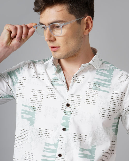 Ramble White Green Shirt