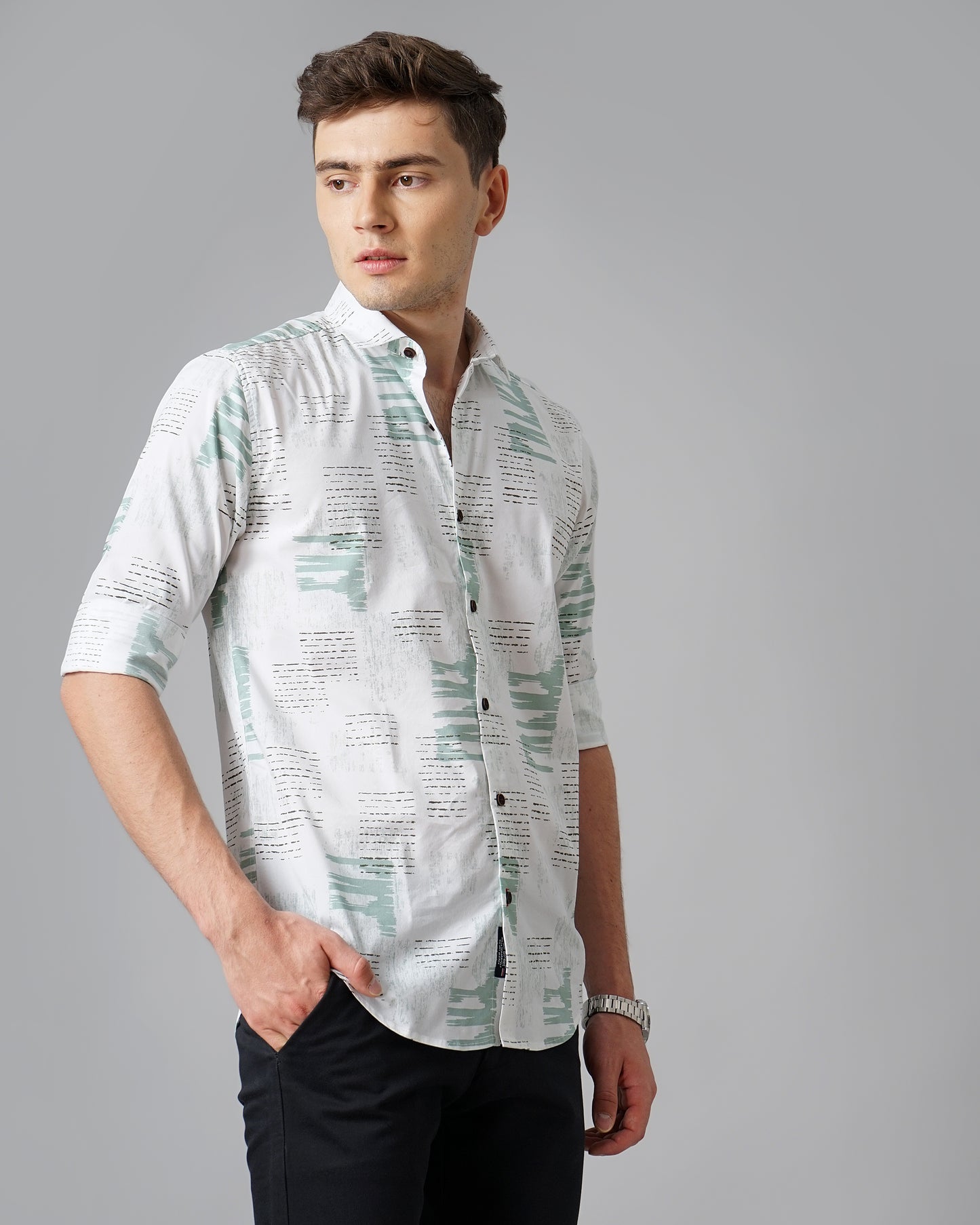 Ramble White Green Shirt