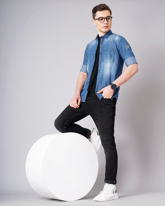 Raw Denim Dark Blue Shirt