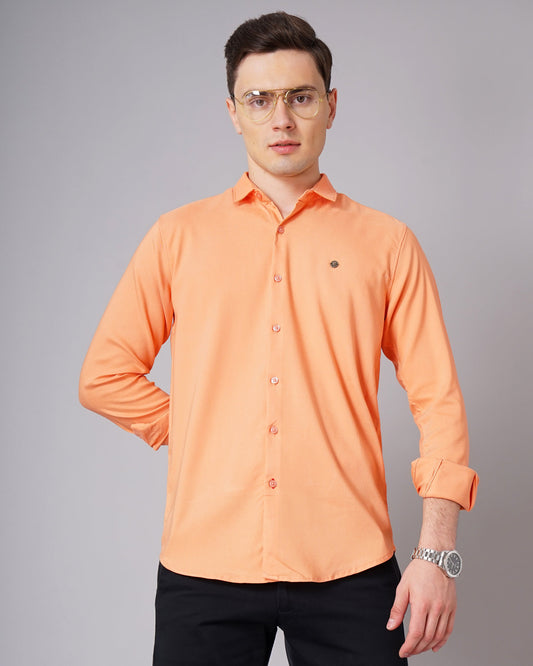 Solid Stretch Orange Shirt