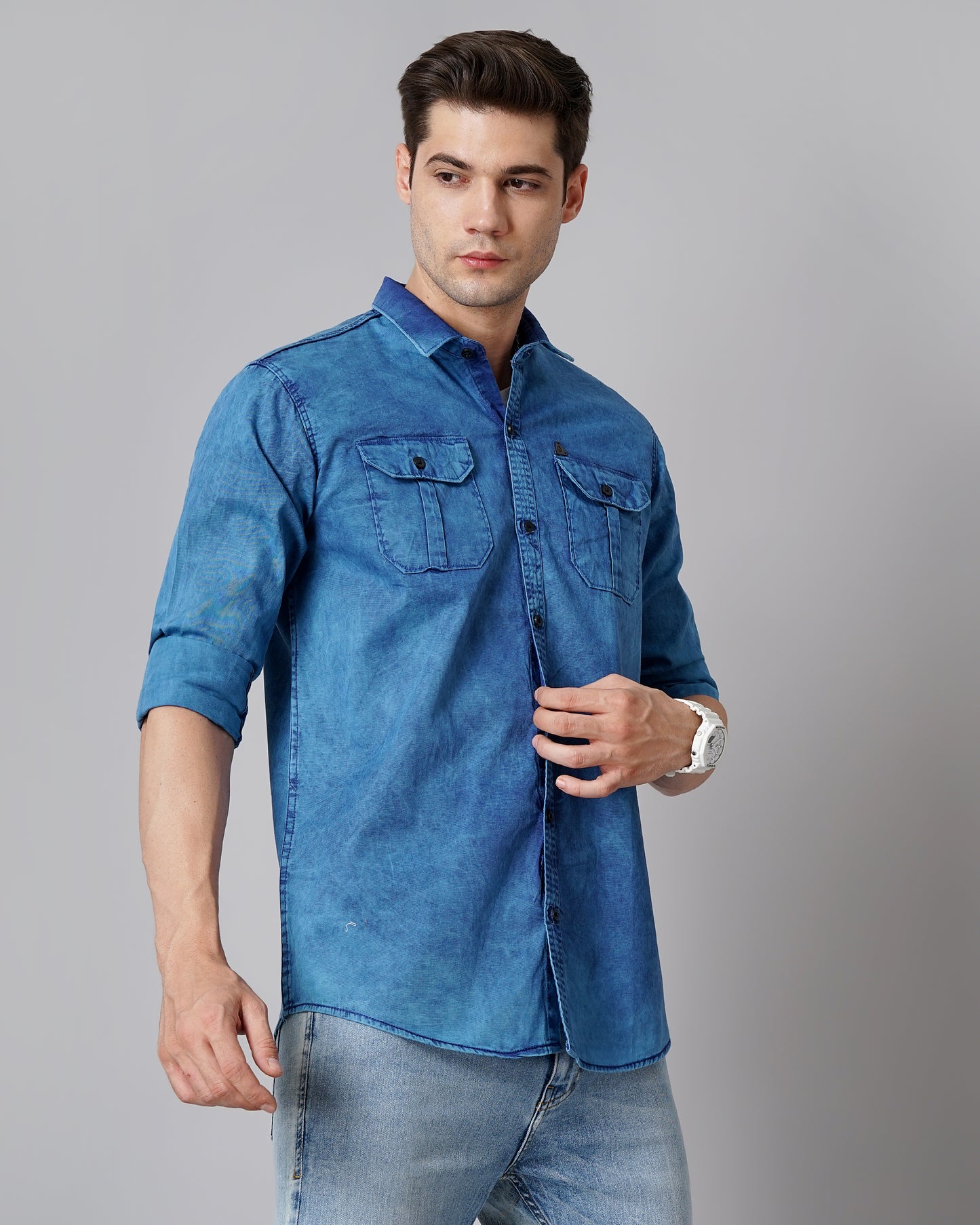Tinged Denim Blue Shirt