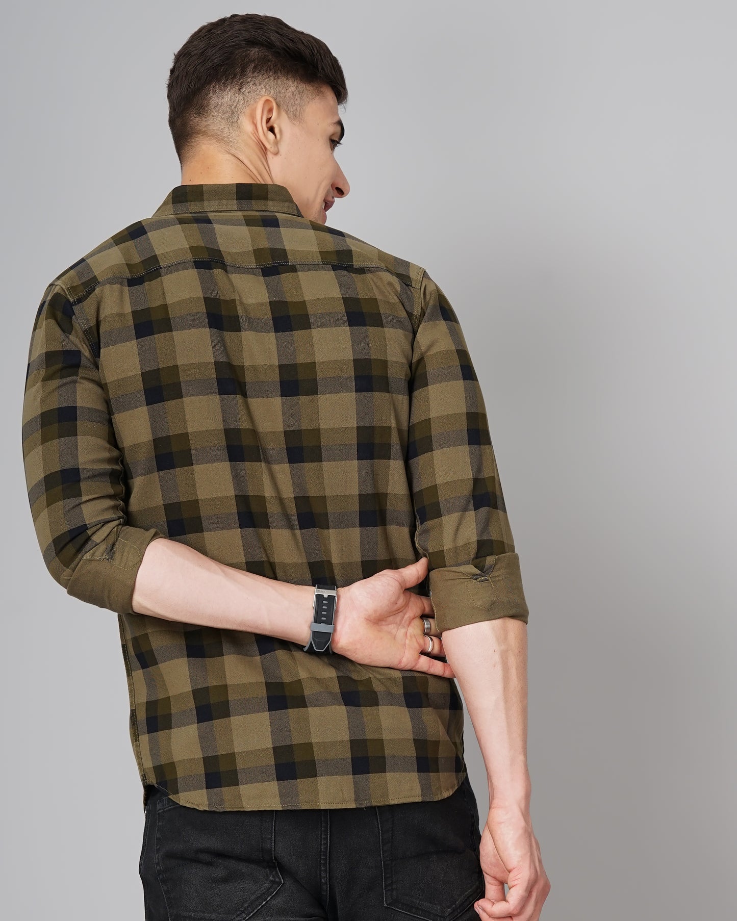 Ruse Olive Checks Shirt