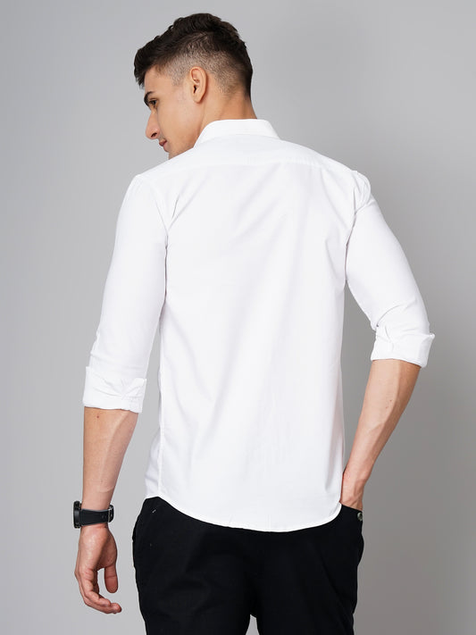 Delta White Solid Shirt