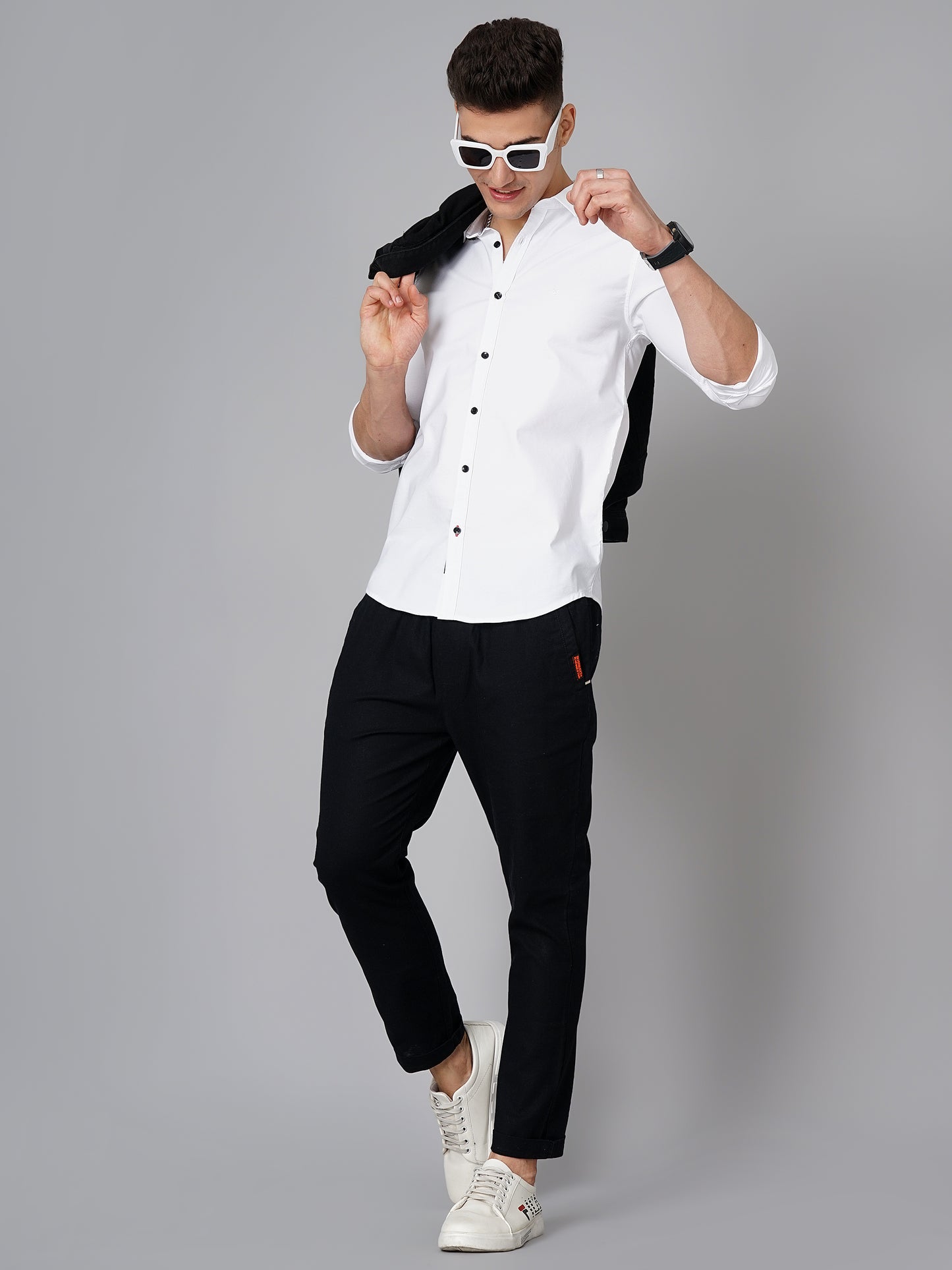 Delta White Solid Shirt