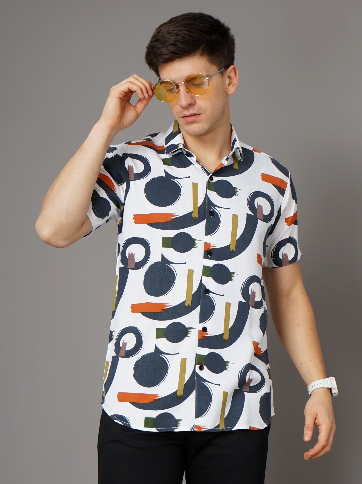 Cairo White-Green Shirt