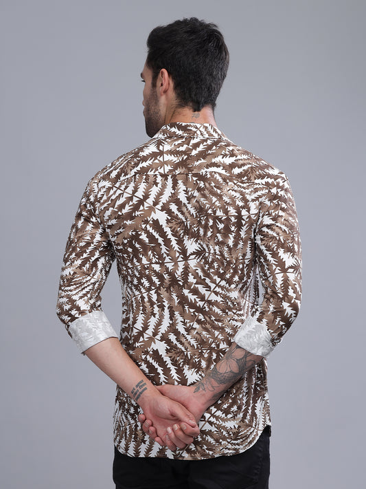 Leaflet Brown Rayon Shirt
