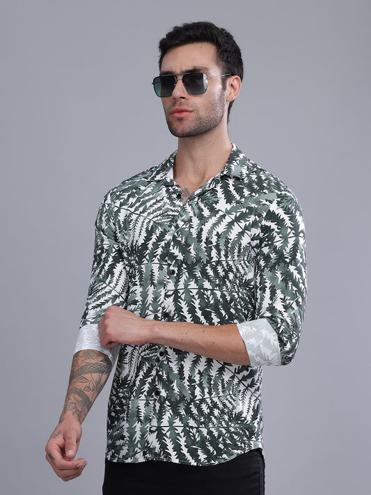Leaflet Green Rayon Shirt