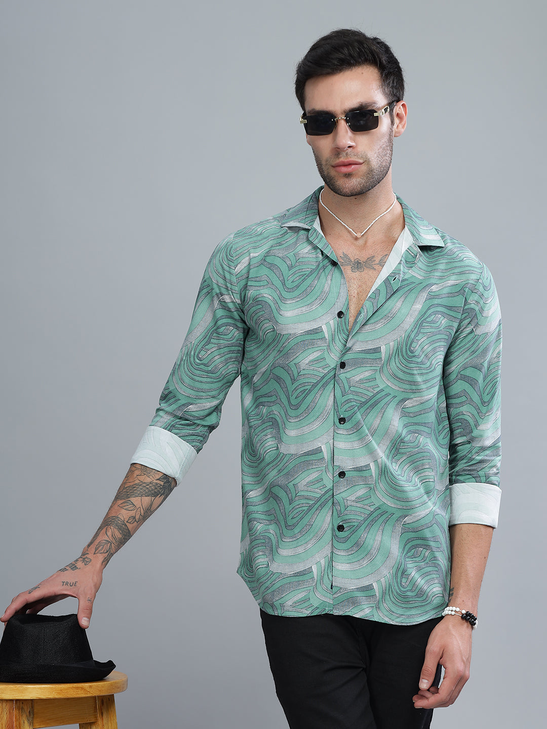 Waft Green Rayon Shirt