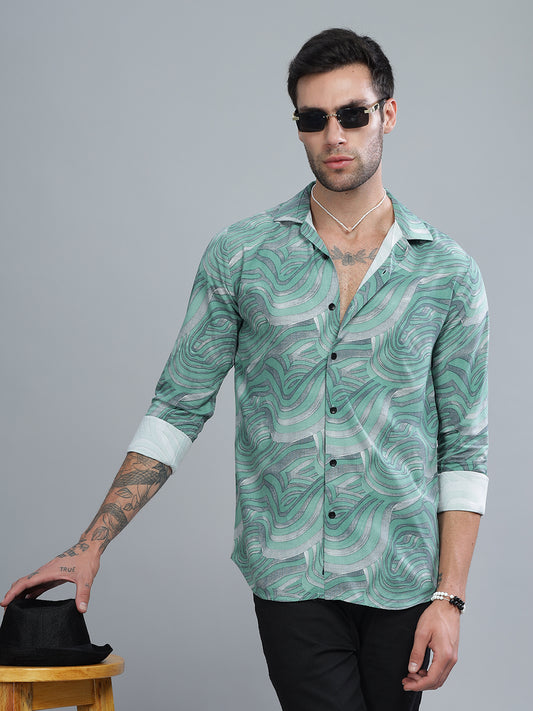 Waft Green Rayon Shirt