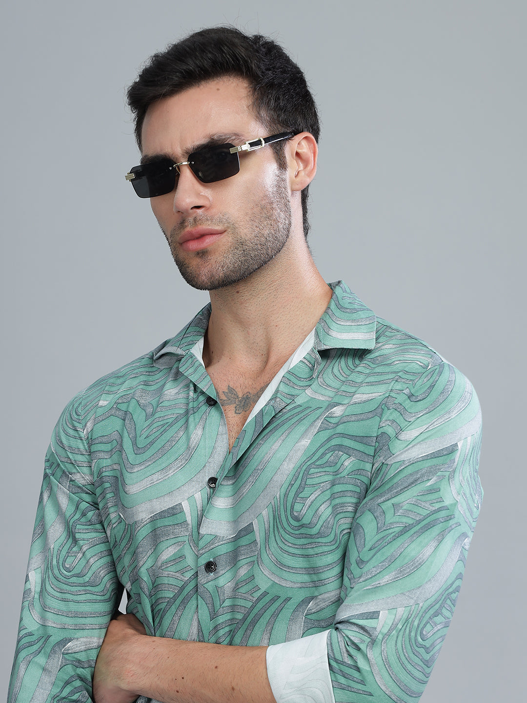Waft Green Rayon Shirt