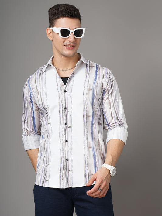 Suva White-Blue Striped Shirt