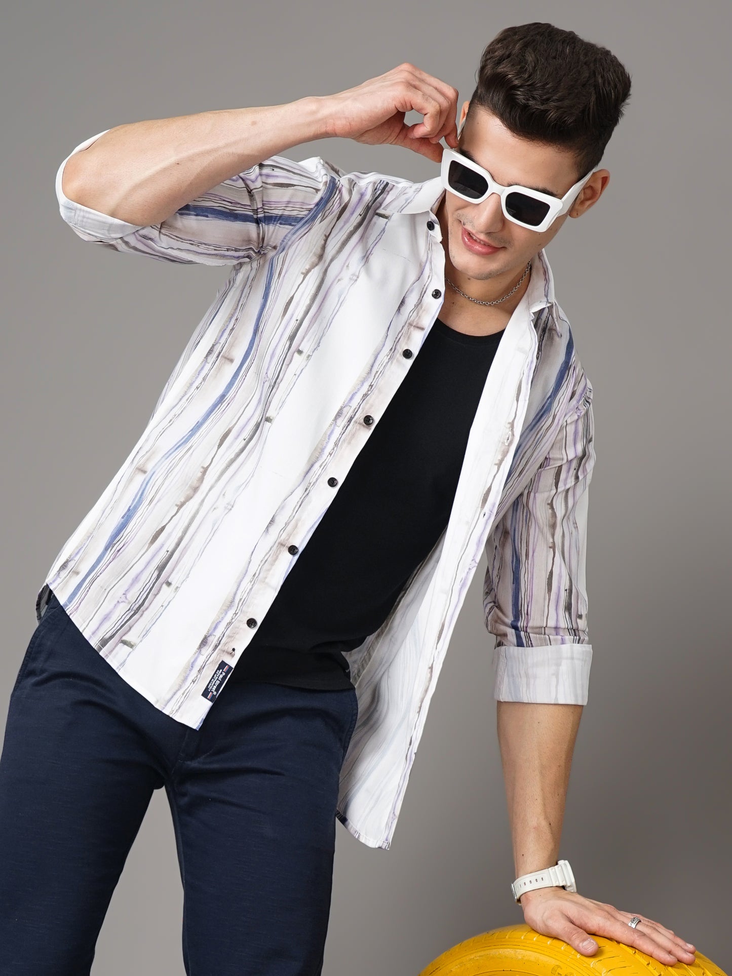 Suva White-Blue Striped Shirt