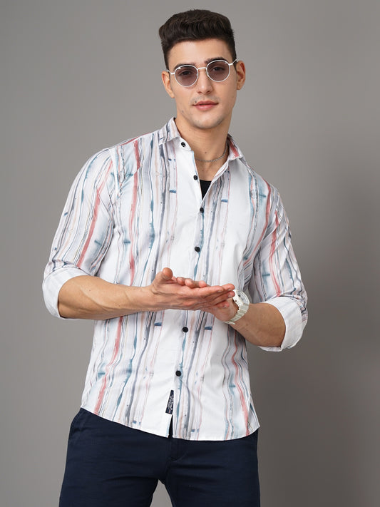 Suva White-Pink Striped Shirt