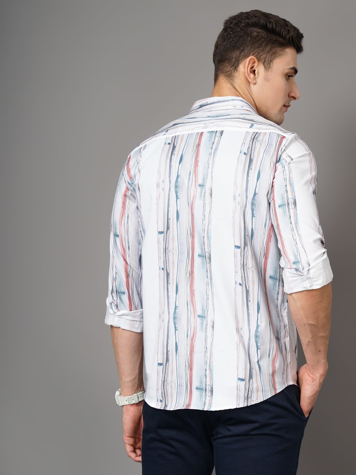 Suva White-Pink Striped Shirt