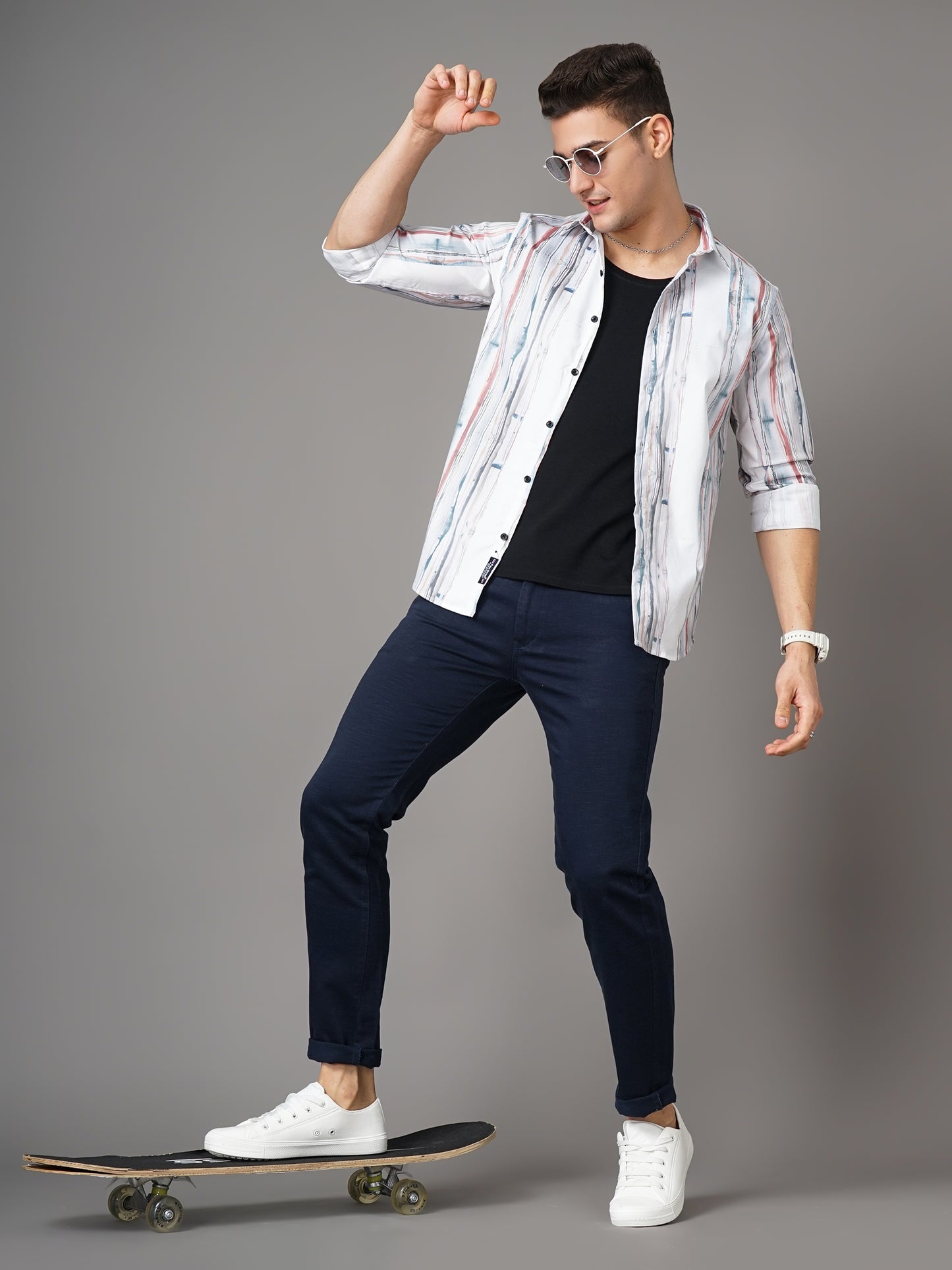 Suva White-Pink Striped Shirt