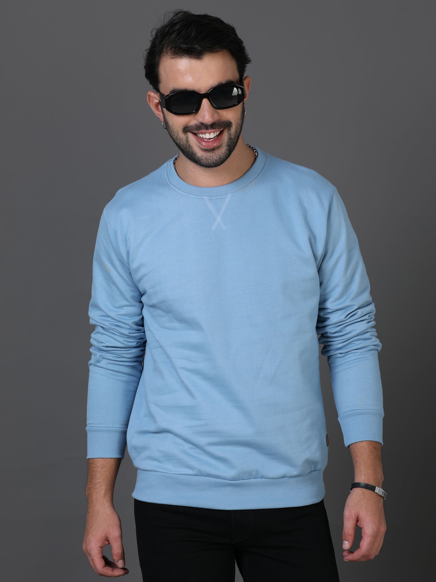 Blue Plain Sweatshirt
