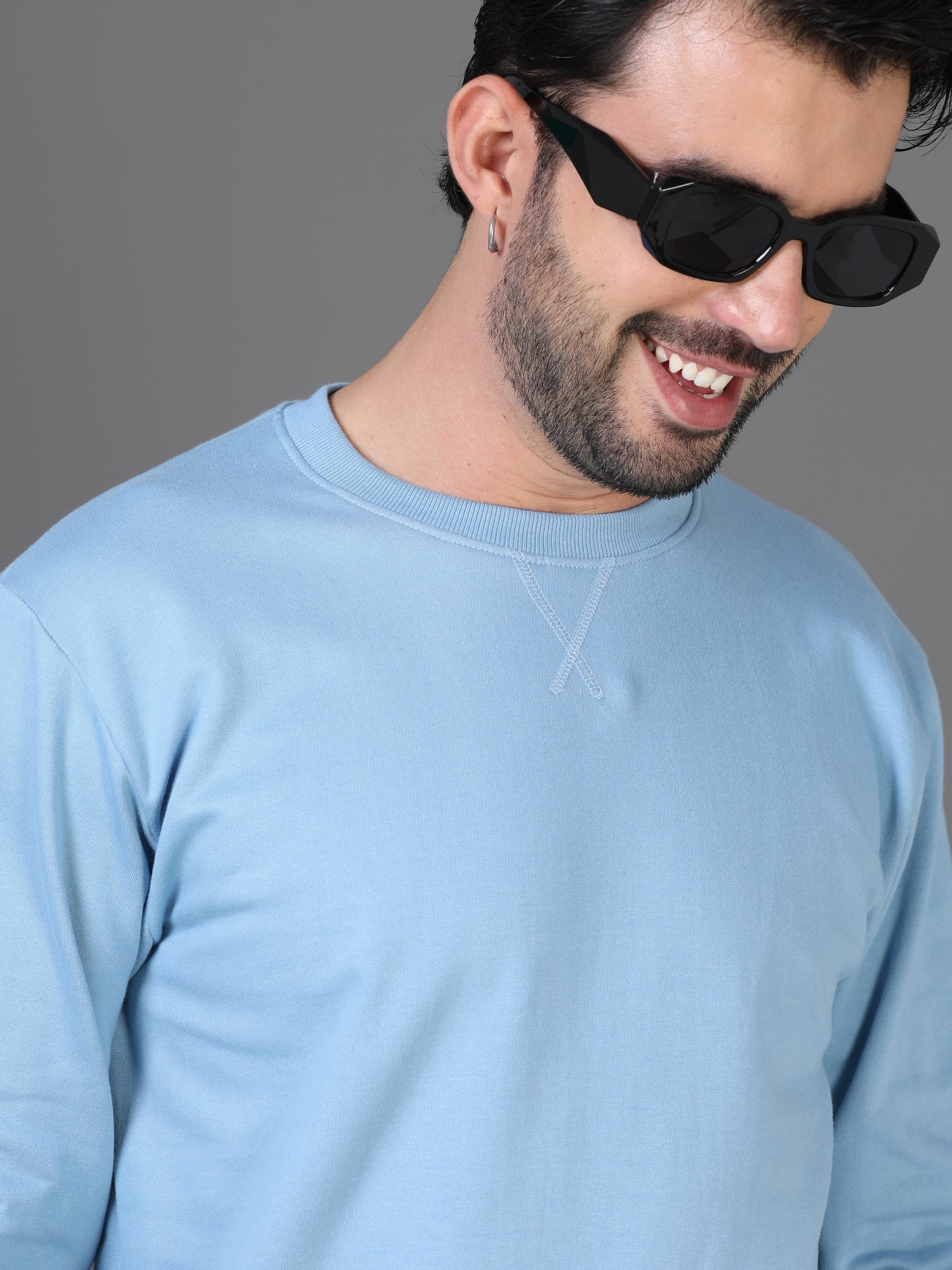 Blue Plain Sweatshirt