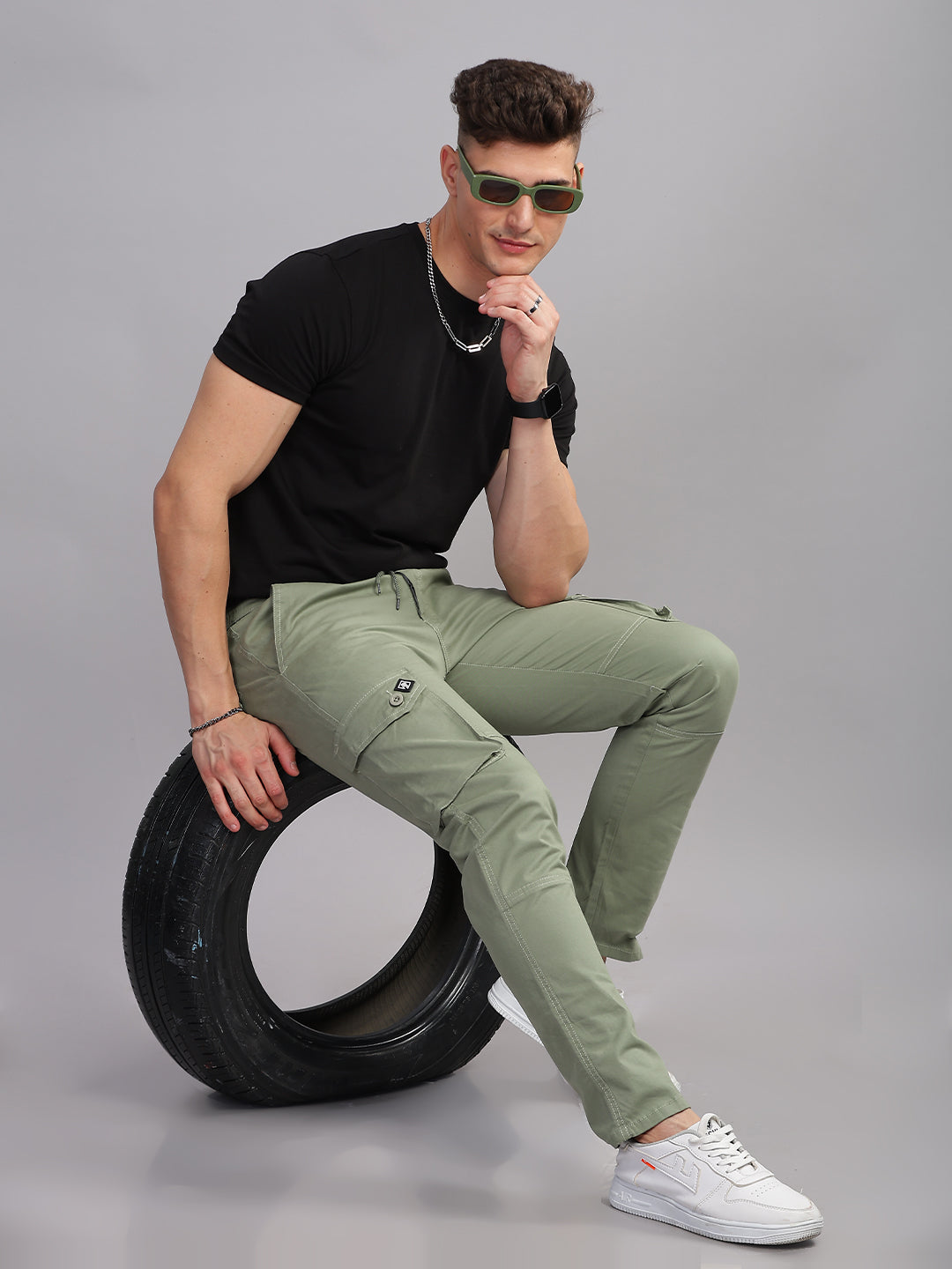 Aslant Green Cargo Pant