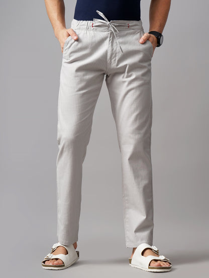 Striped Linen Silver Grey Trouser