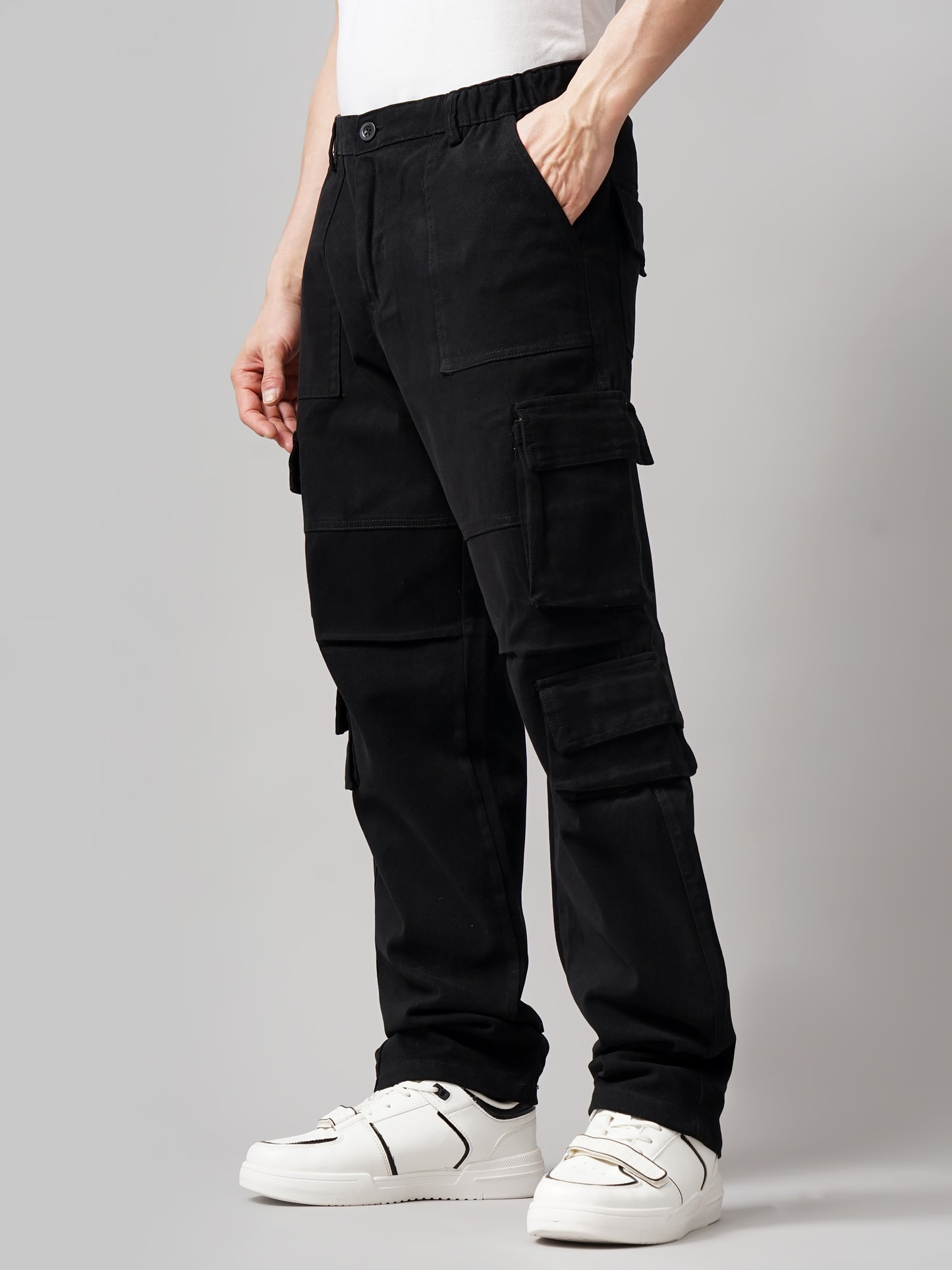 Quad Black Baggy Cargo Pant