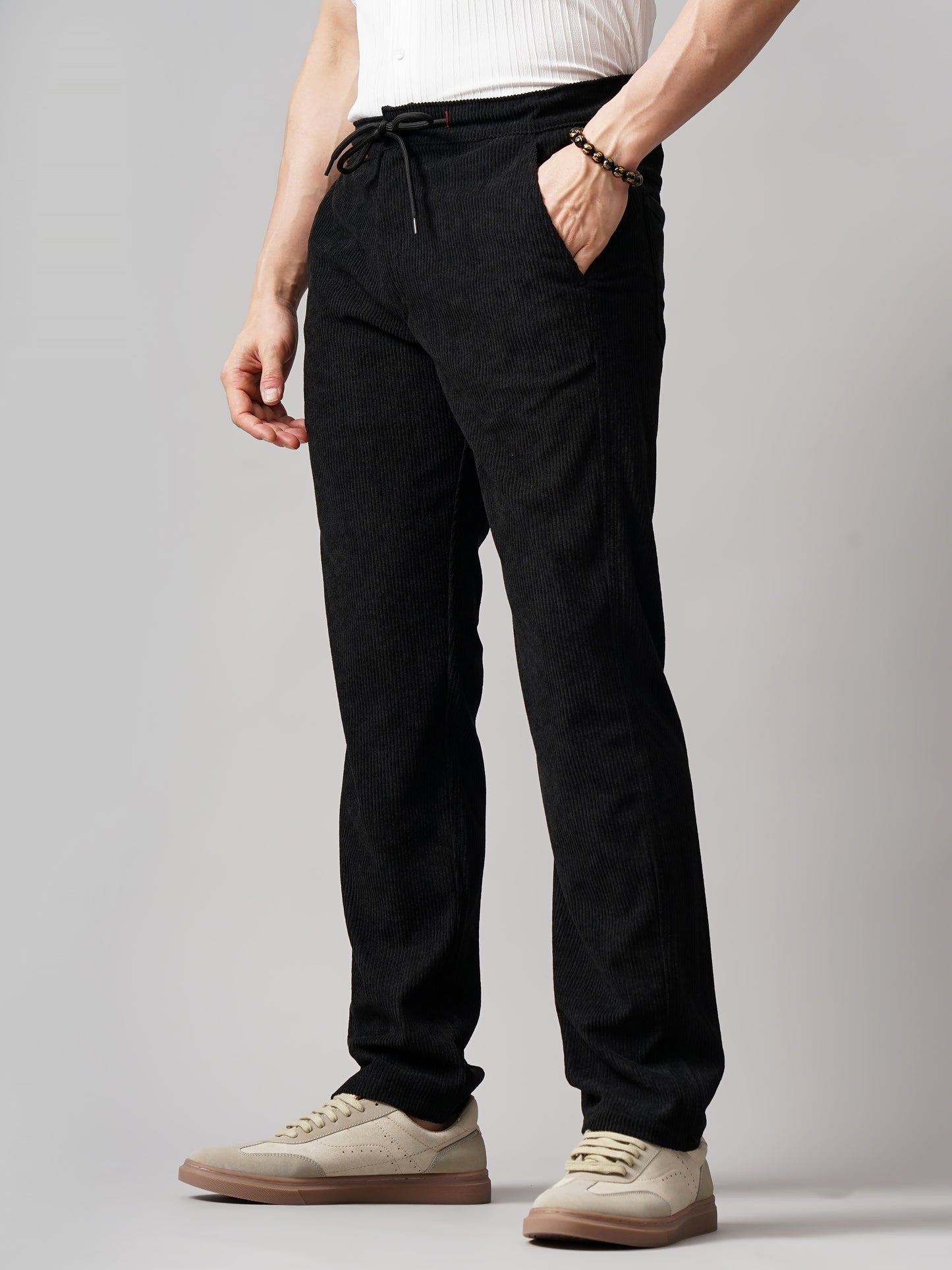 Corduroy Black Regular Fit Pant