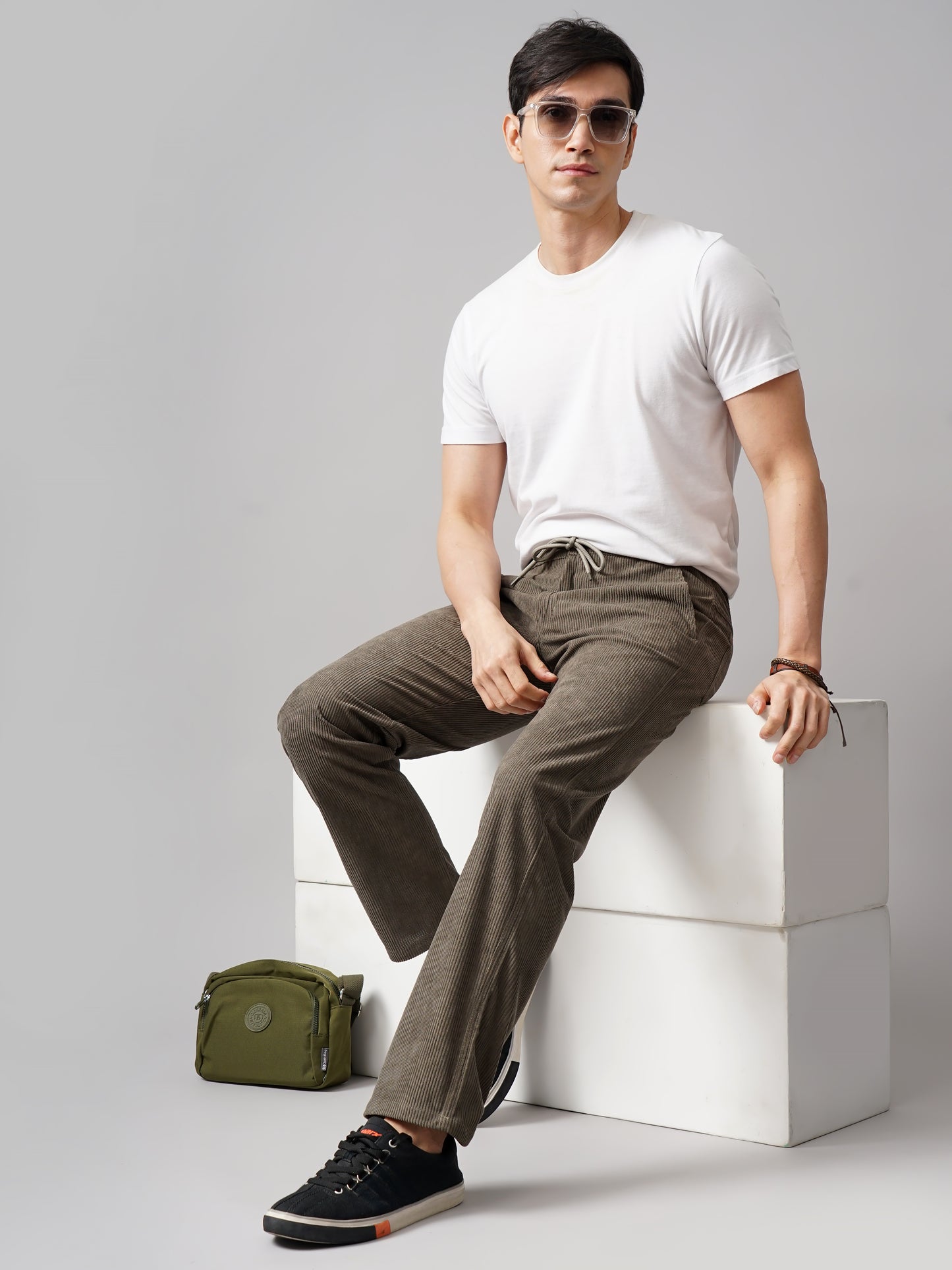 Corduroy Olive Regular Fit Pant