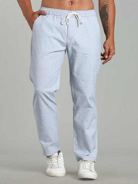 Haven Blue Striped Linen Pant