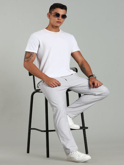 Haven Grey Striped Linen Pant