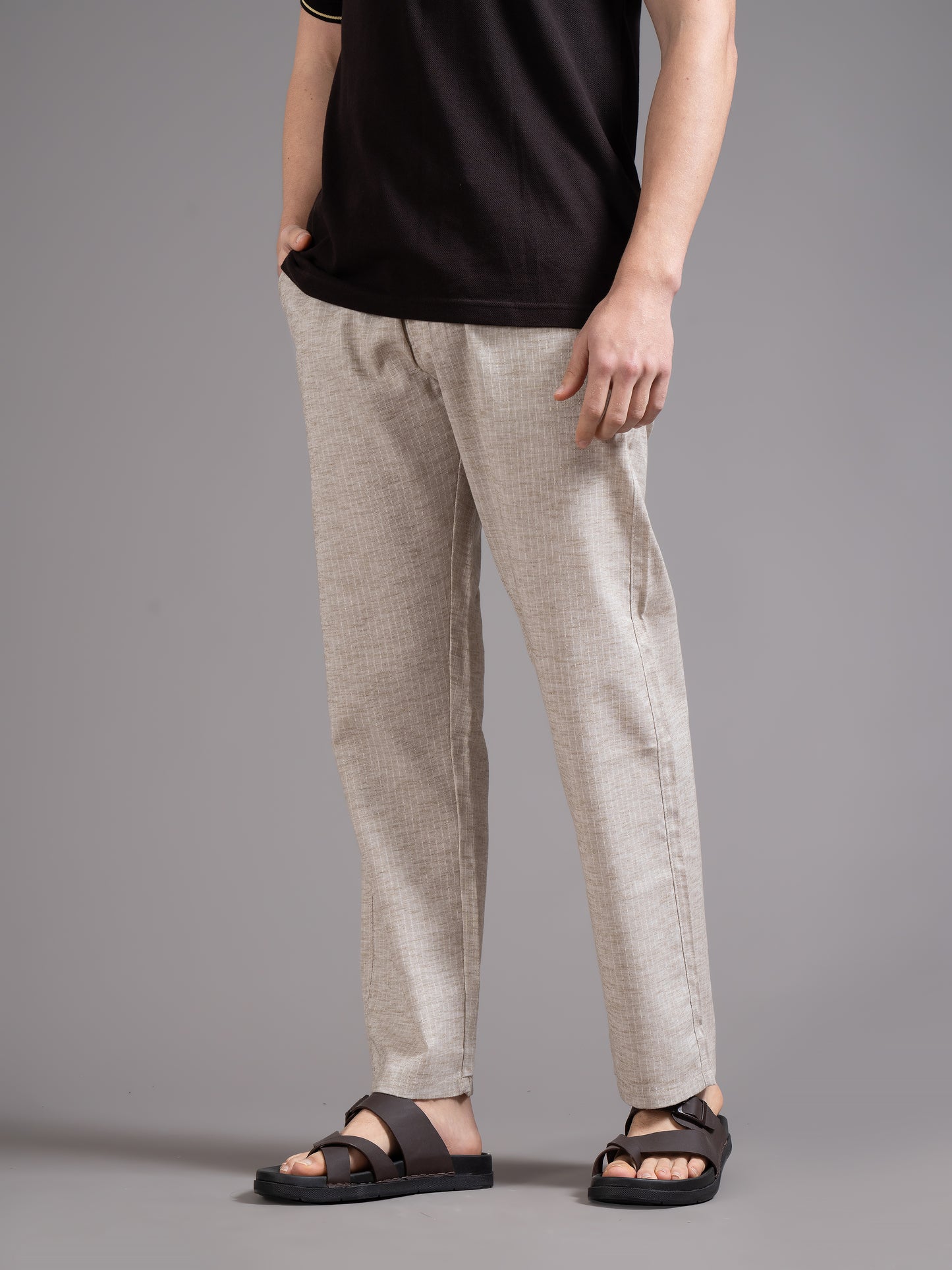 Eden Cream Striped Linen Pant