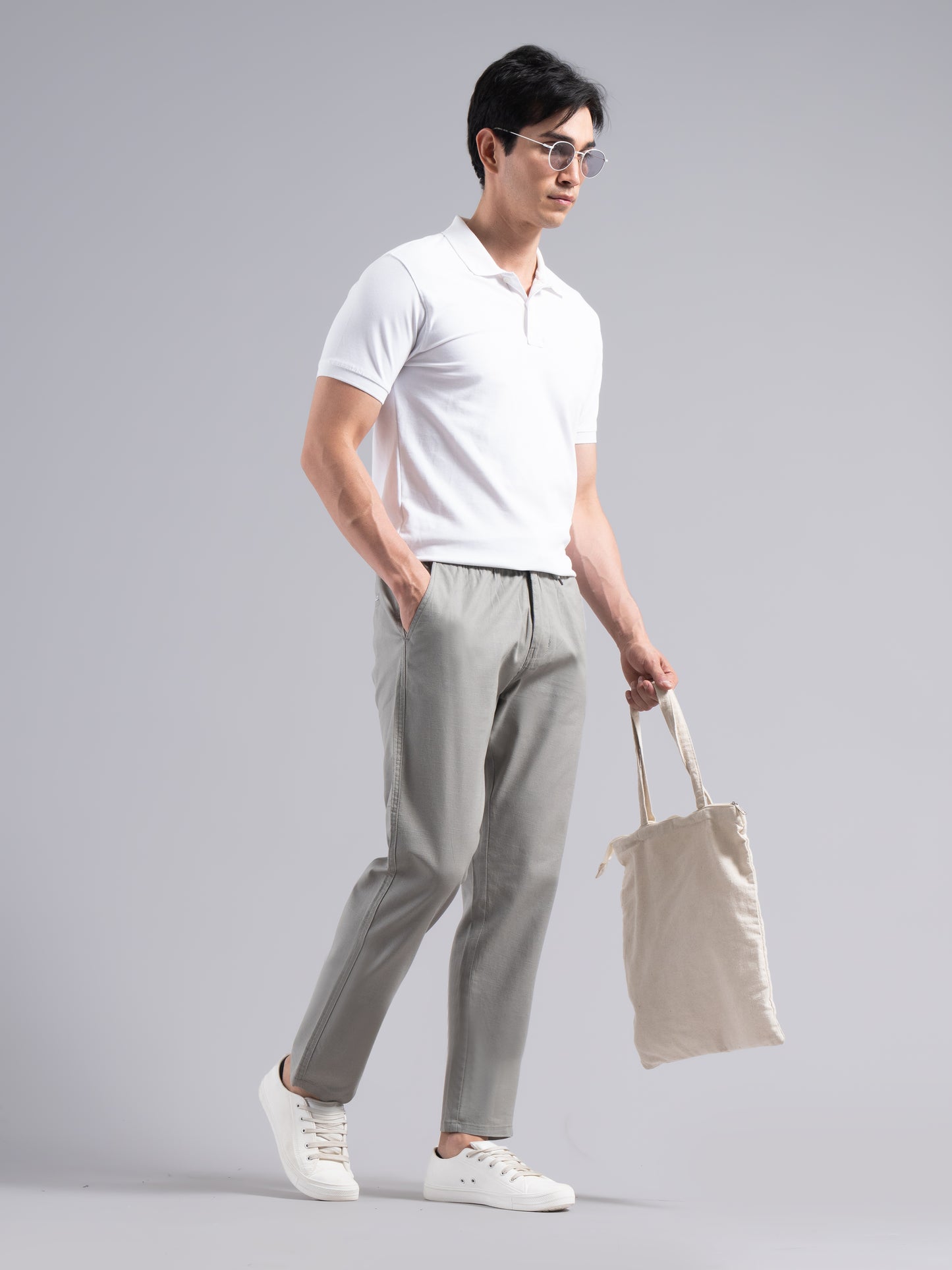 Aria Grey Linen Pant