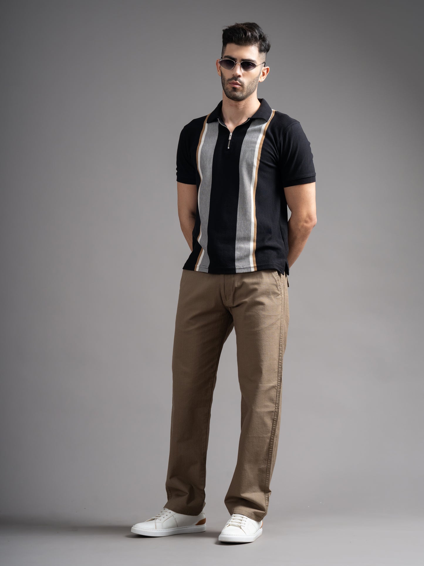 Aura Brown Linen Blend Trouser