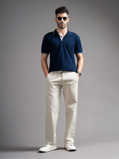 Aura Grey Linen Blend Trouser