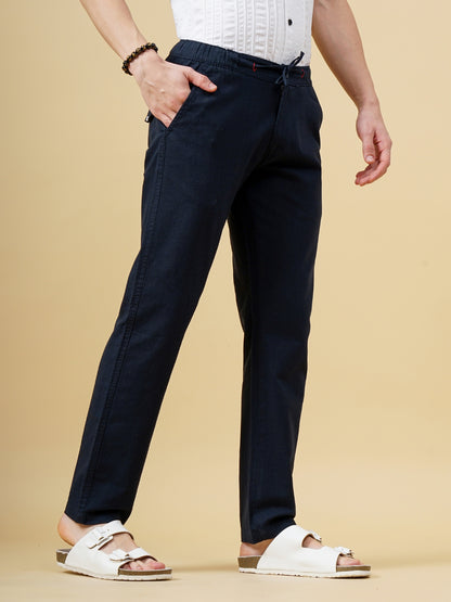 Darel Navy Linen Trouser