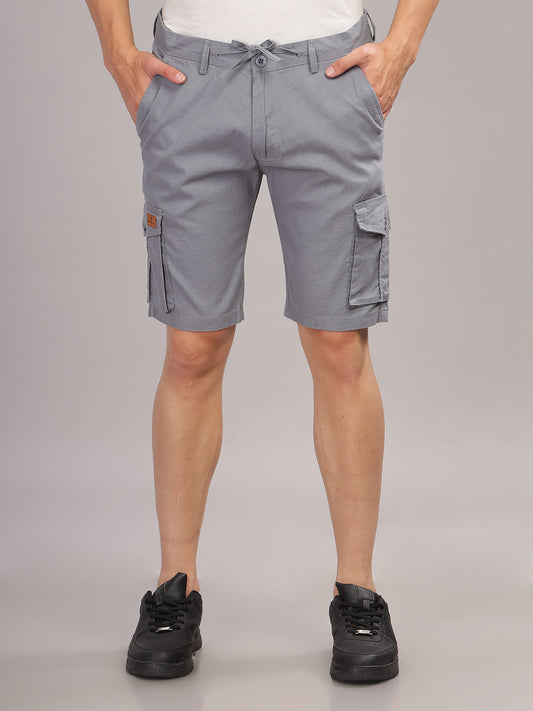 Linen Blue Cargo Shorts