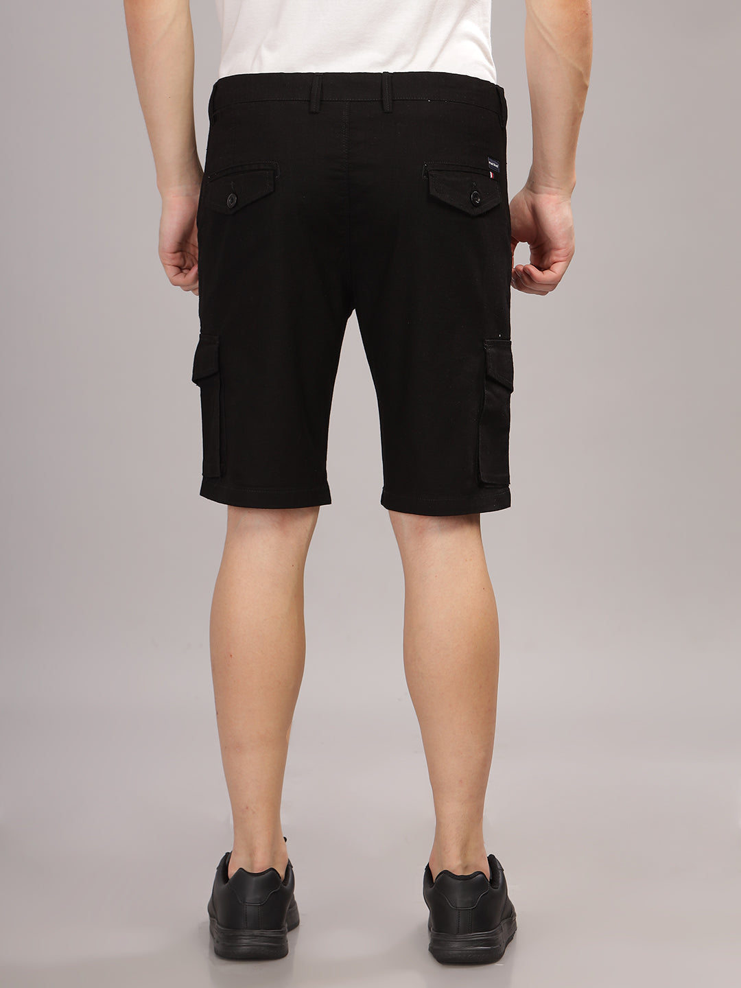 Linen Black Cargo Shorts