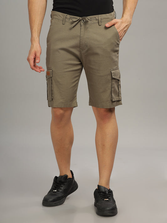 Linen Taupe Cargo Shorts