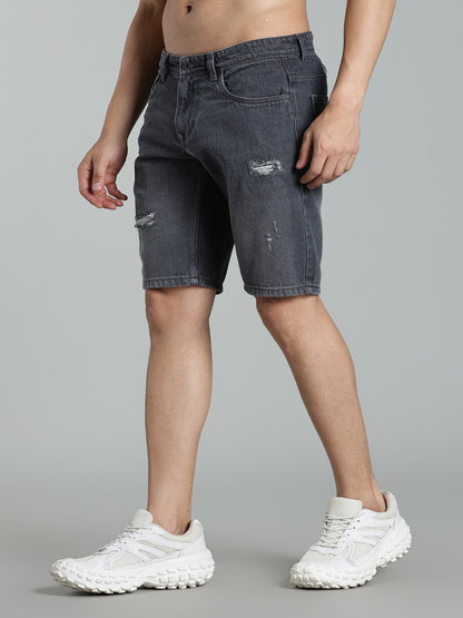 Scuff Dark Grey Denim Shorts