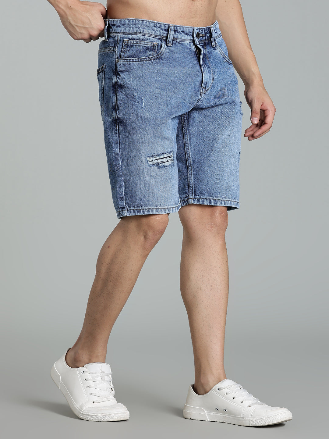 Scuff Light Blue Denim Shorts