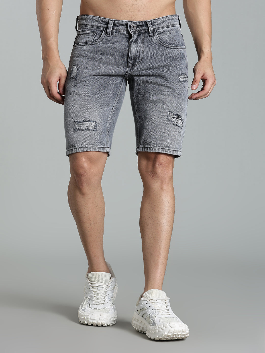 Scuff Light Grey Denim Shorts