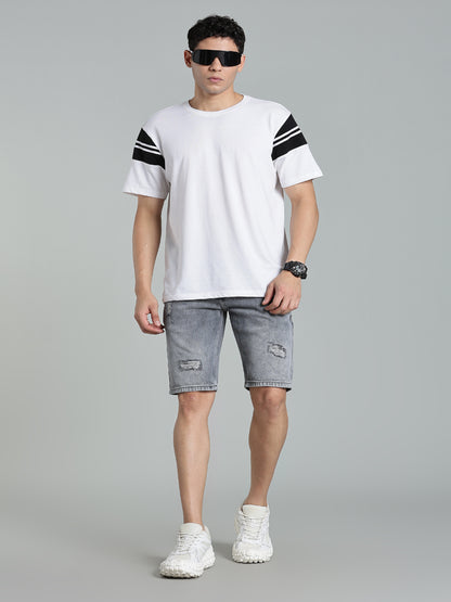 Scuff Light Grey Denim Shorts