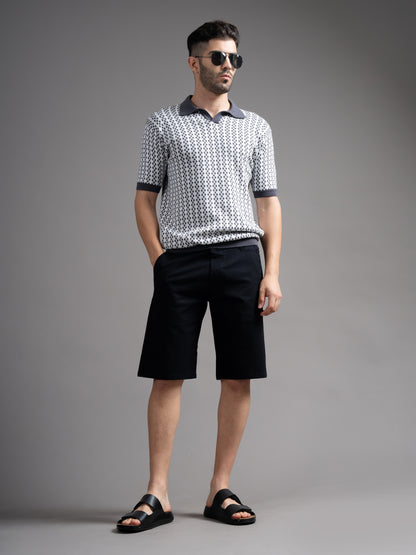 Solid Black Linen Shorts