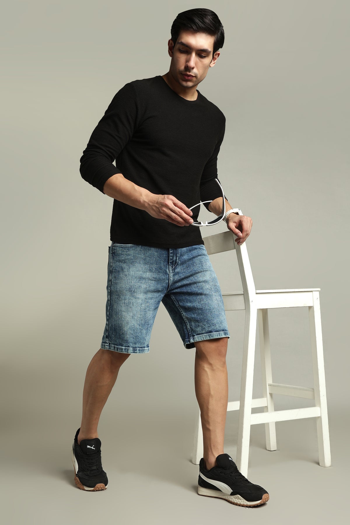 Karo Vintage Blue Denim Shorts
