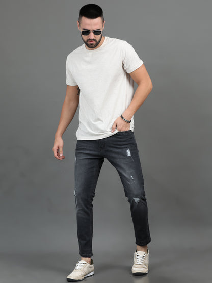 Frayed Charcoal Jeans