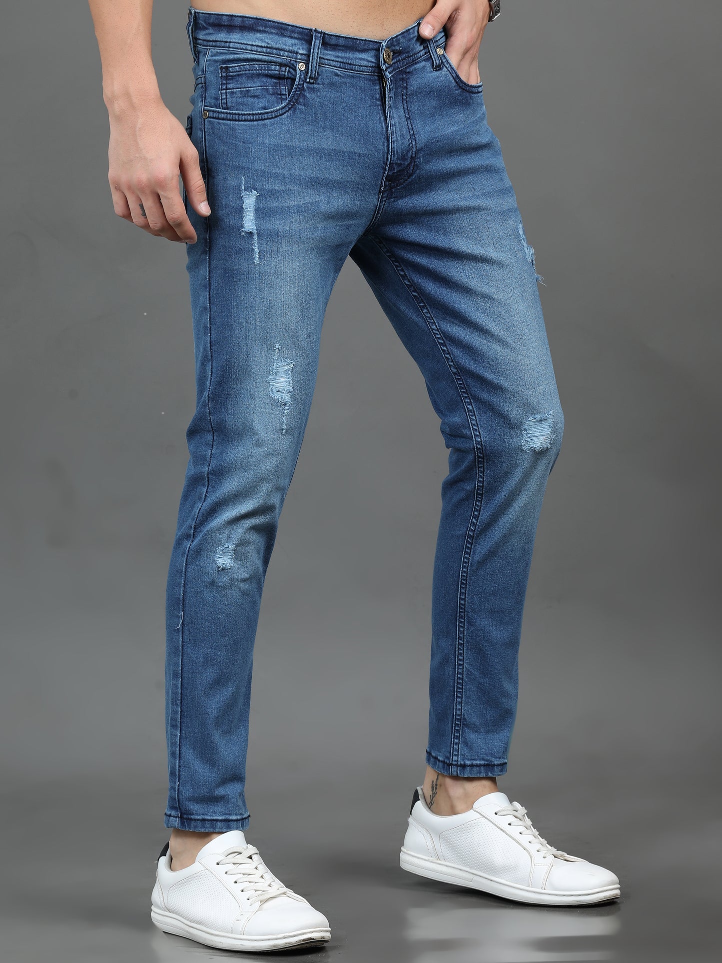 Frayed Light Blue Jeans