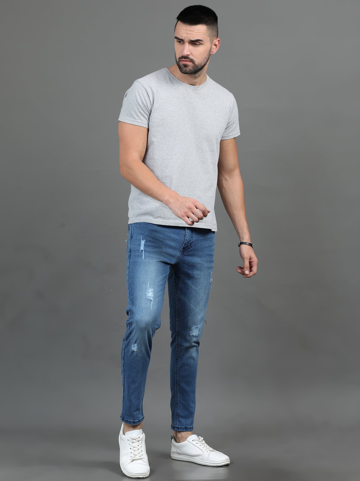 Frayed Light Blue Jeans