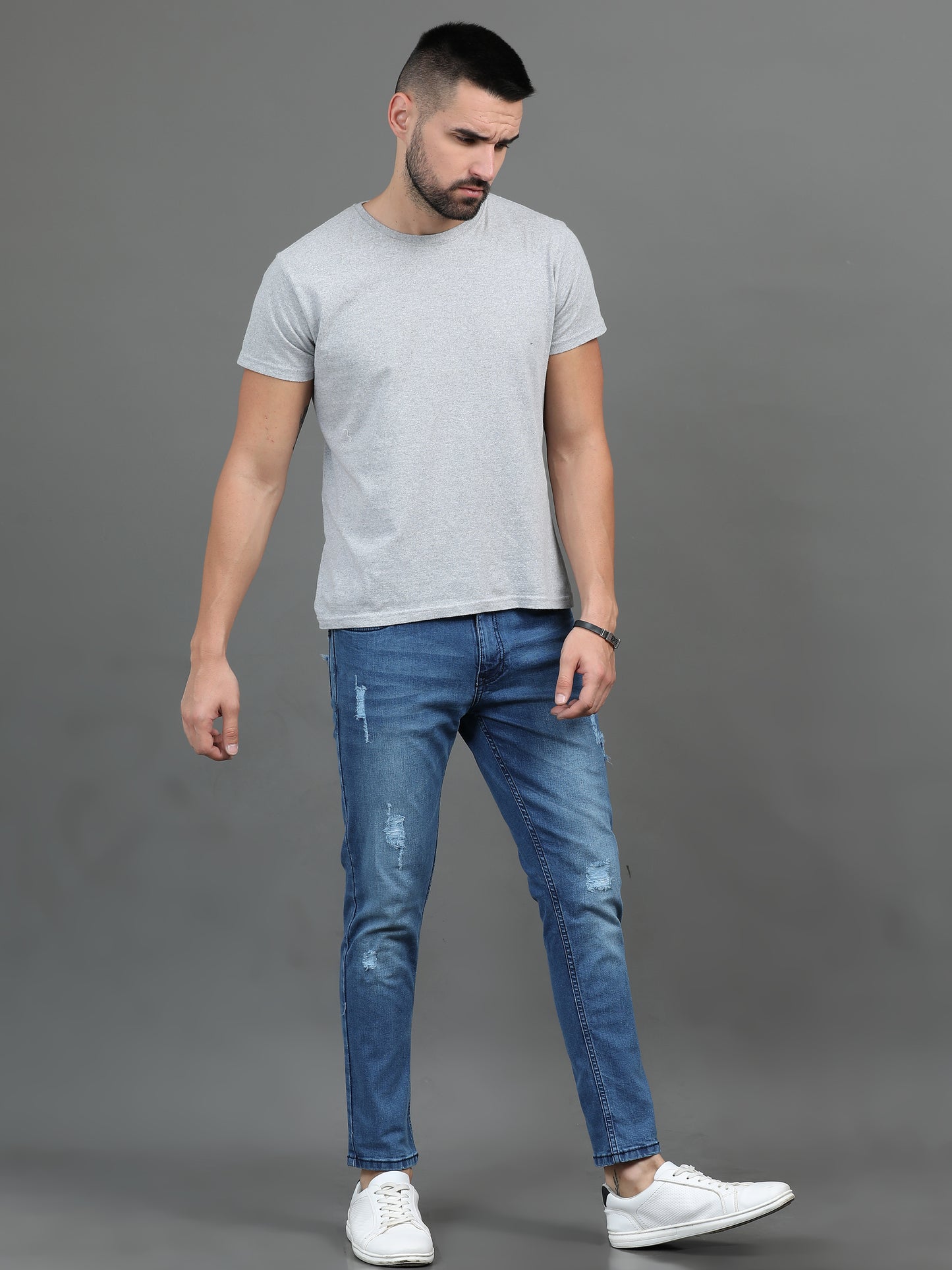 Frayed Light Blue Jeans