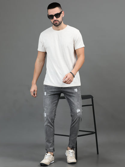 Frayed Light Grey Jeans