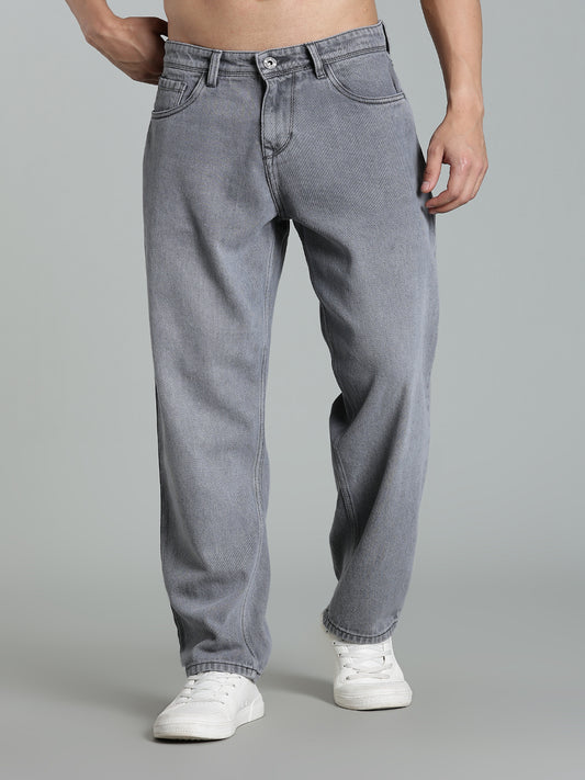Brukk Light Grey Baggy Jeans