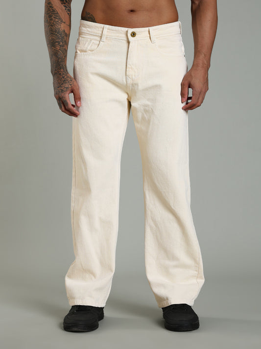 Forge Cream Relaxed Fit Jeans