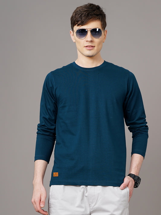 Plain Teal Full Sleeve T-Shirt